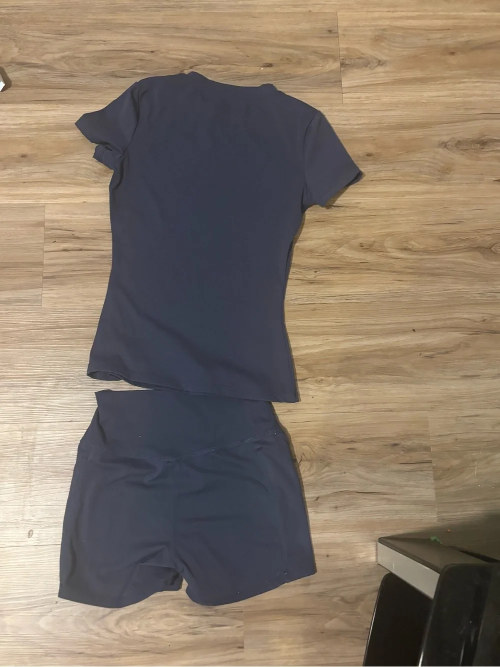 SHEIN Navy Blue Kids Matching Active Set - Top & Shorts